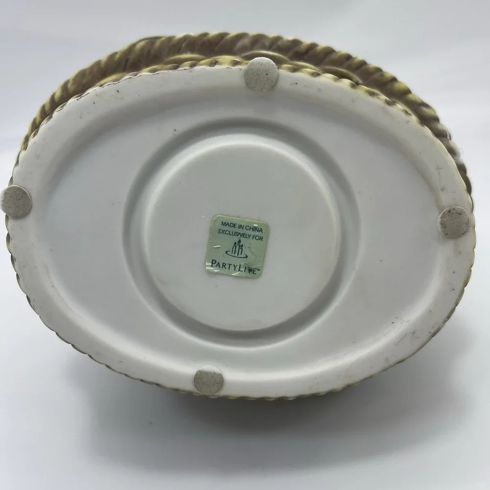PartyLite Spring Flower Basket Tea Light Votive Candle Holder Easter VIDEO - Picture 7 of 10